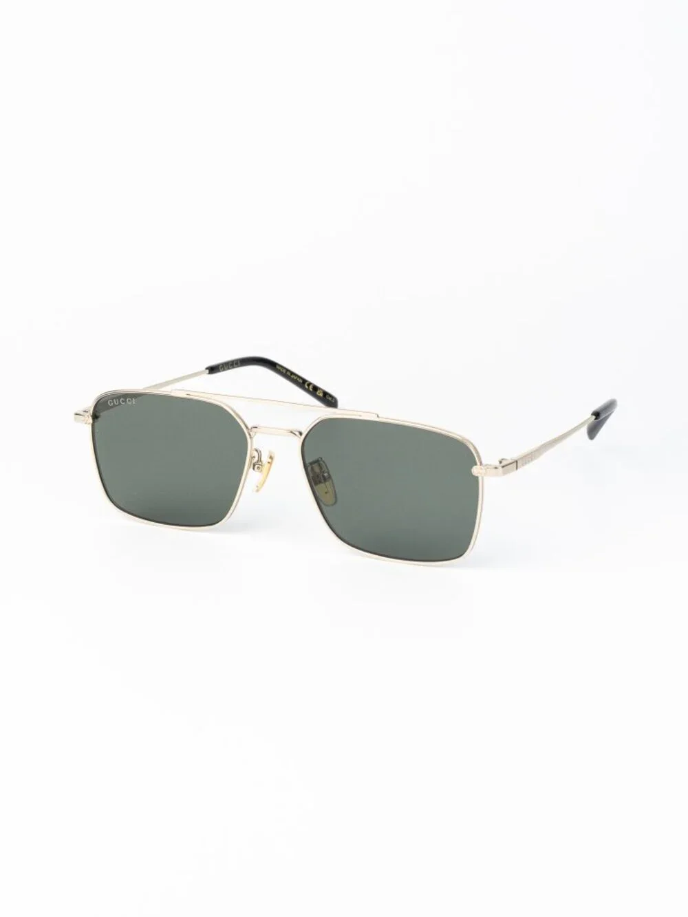 Gucci Men Sunglasses Gold Grey Rectangular GG1957SA 001 NEW AUTHENTIC